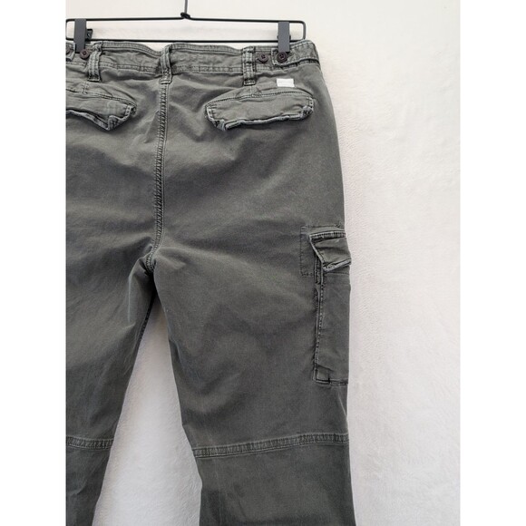 American Eagle Flex Cargo Pants Mens 32x34 Green Slim Straight With Ankle Ties - Picture 14 of 16